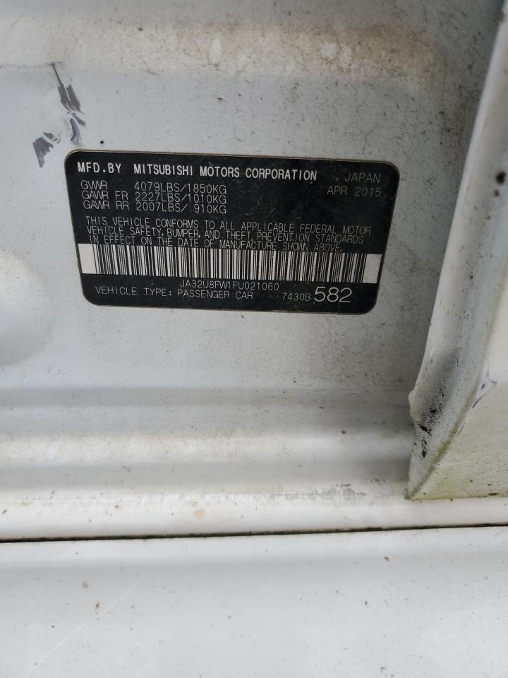 2015 Mitsubishi Lancer Gt VIN: JA32U8FW1FU021060 Lot: 82334875