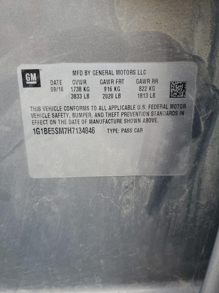 2017 Chevrolet Cruze Lt VIN: 1G1BE5SM7H7134846 Lot: 85298695