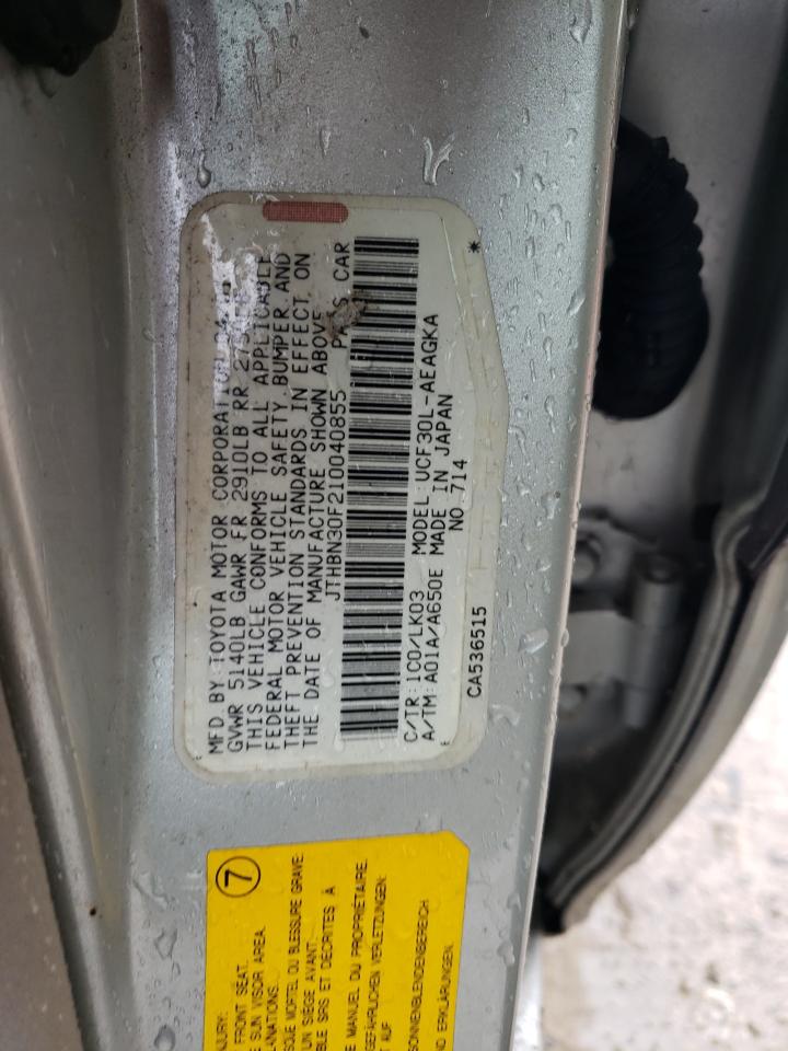 2003 Lexus Ls 430 VIN: JTHBN30F210040855 Lot: 84718585