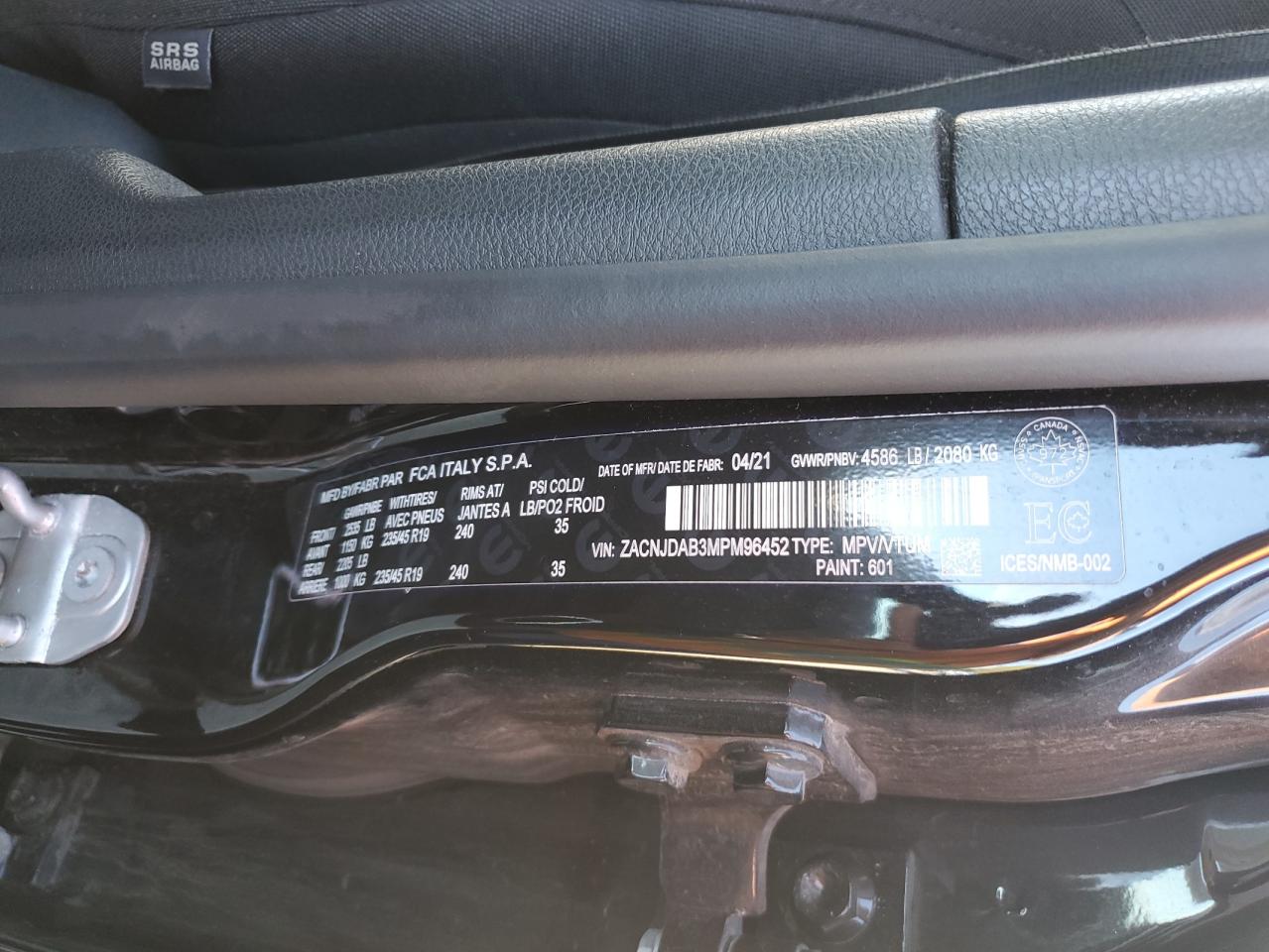 2021 Jeep Renegade Sport VIN: ZACNJDAB3MPM96452 Lot: 86506805