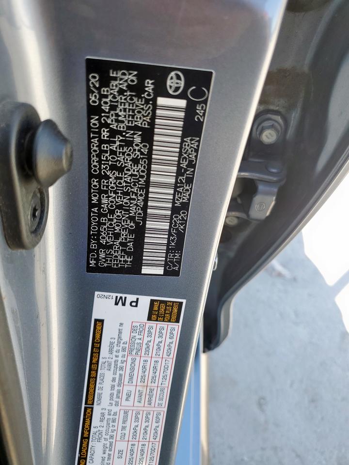 2021 Toyota Corolla Se VIN: JTDP4MCE1MJ055140 Lot: 86234315