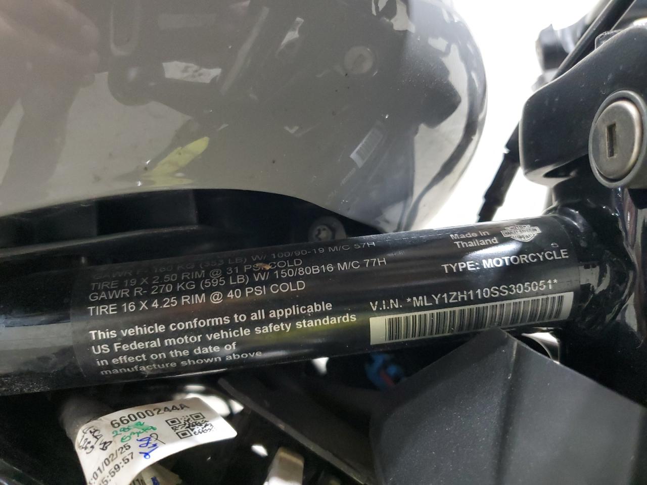 2025 Harley-Davidson Rh975 VIN: MLY1ZH110SS305051 Lot: 86264975