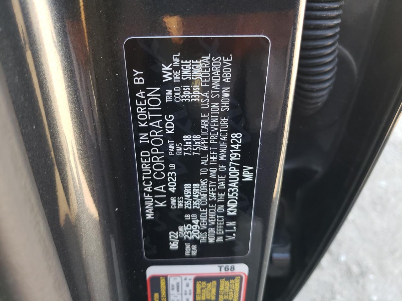 2023 Kia Soul Gt Line VIN: KNDJ53AU0P7191428 Lot: 85303955