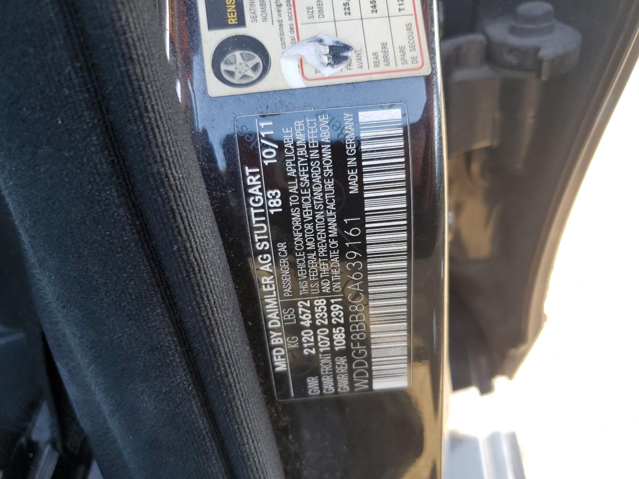 2012 Mercedes-Benz C 300 4Matic VIN: WDDGF8BB8CA639161 Lot: 86429205