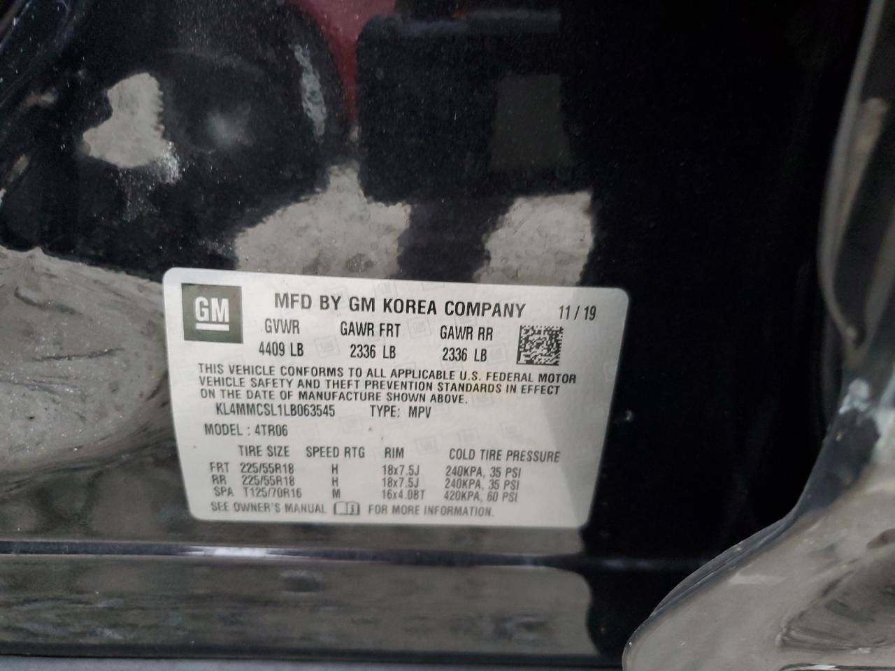 2020 Buick Encore Gx Preferred VIN: KL4MMCSL1LB063545 Lot: 90837965