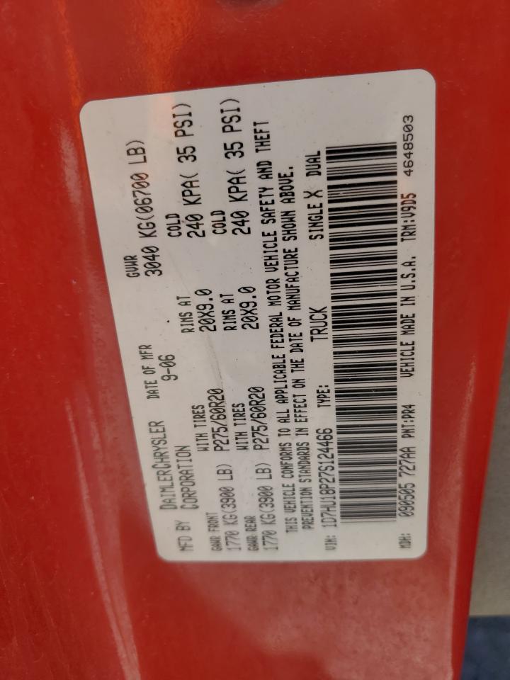 2007 Dodge Ram 1500 St VIN: 1D7HU18P27S124466 Lot: 85736705