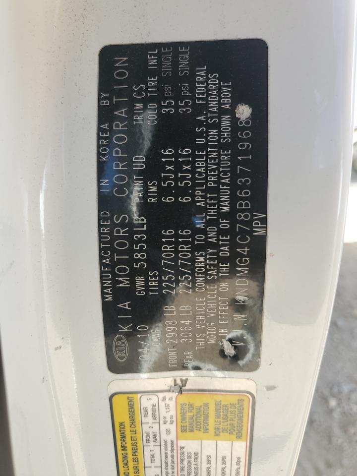 2011 Kia Sedona Lx VIN: KNDMG4C78B6371968 Lot: 91093255