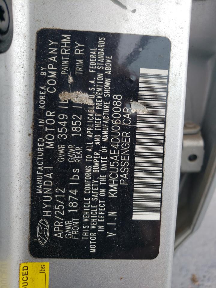 2013 Hyundai Accent Gls VIN: KMHCU5AE4DU060088 Lot: 84620985