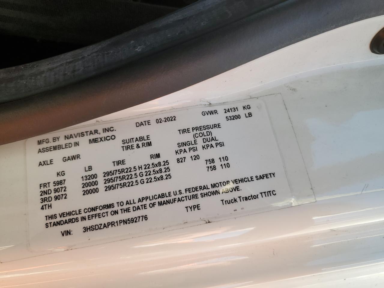 2023 International Lt625 VIN: 3HSDZAPR1PN592776 Lot: 85265415