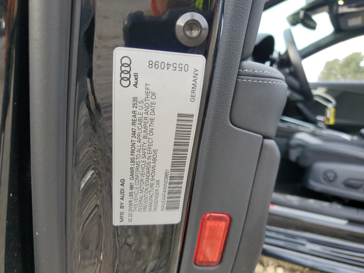 2022 Audi A4 Premium Plus 45 VIN: WAUEAAF4XNN008651 Lot: 81027415