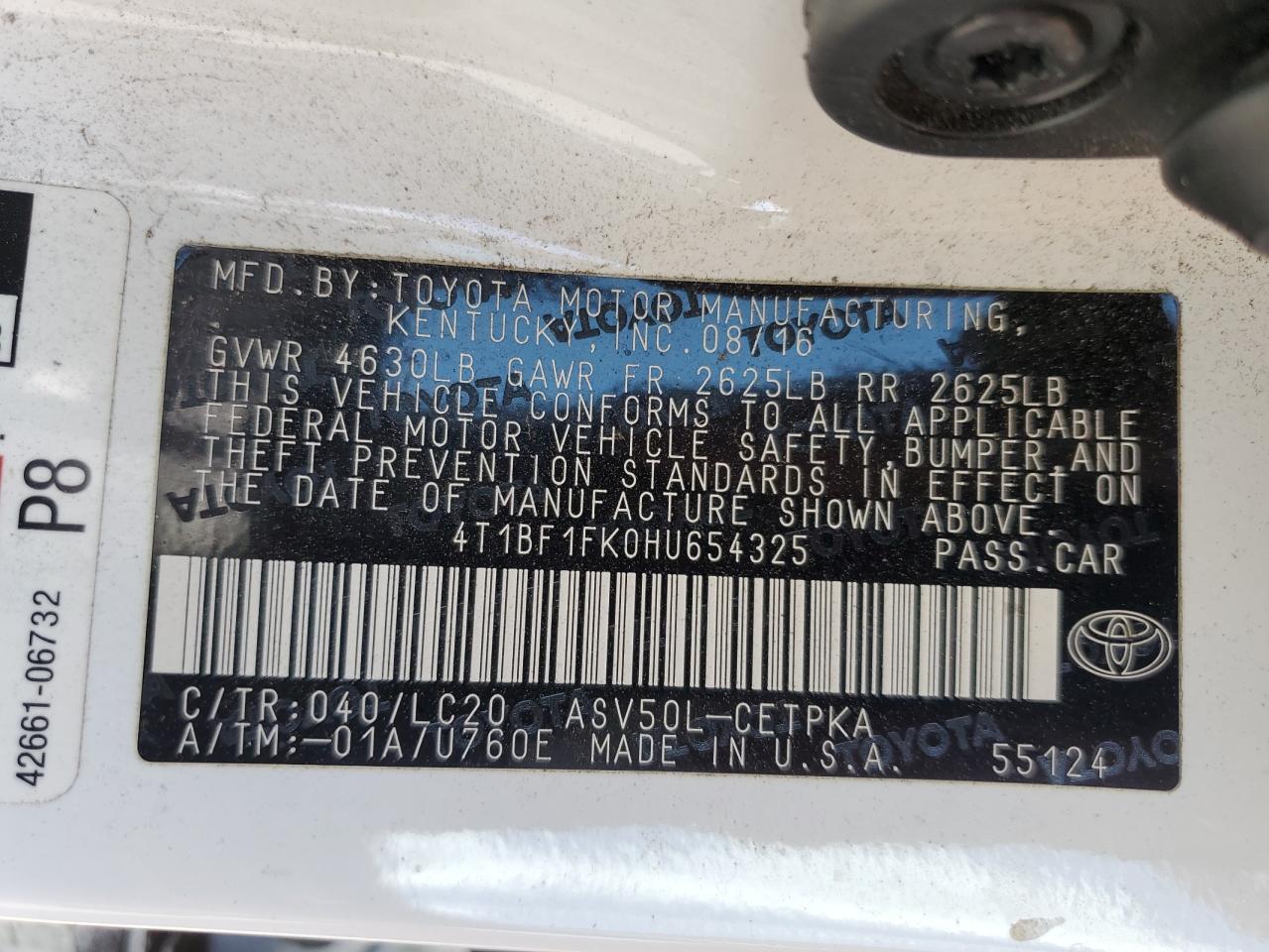 2017 Toyota Camry Le VIN: 4T1BF1FK0HU654325 Lot: 85524305