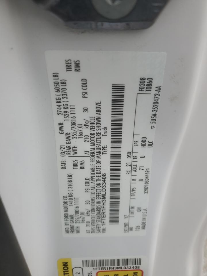 2021 Ford Ranger Xl VIN: 1FTER1FH3MLD33408 Lot: 87476555