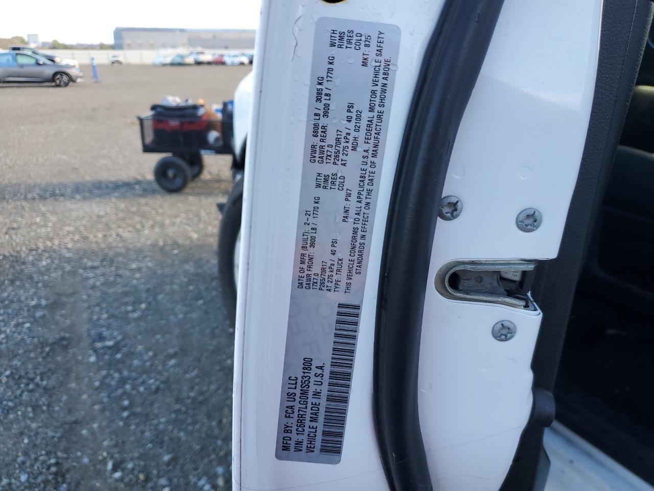 2021 Ram 1500 Classic Slt VIN: 1C6RR7LG0MS531800 Lot: 82459065