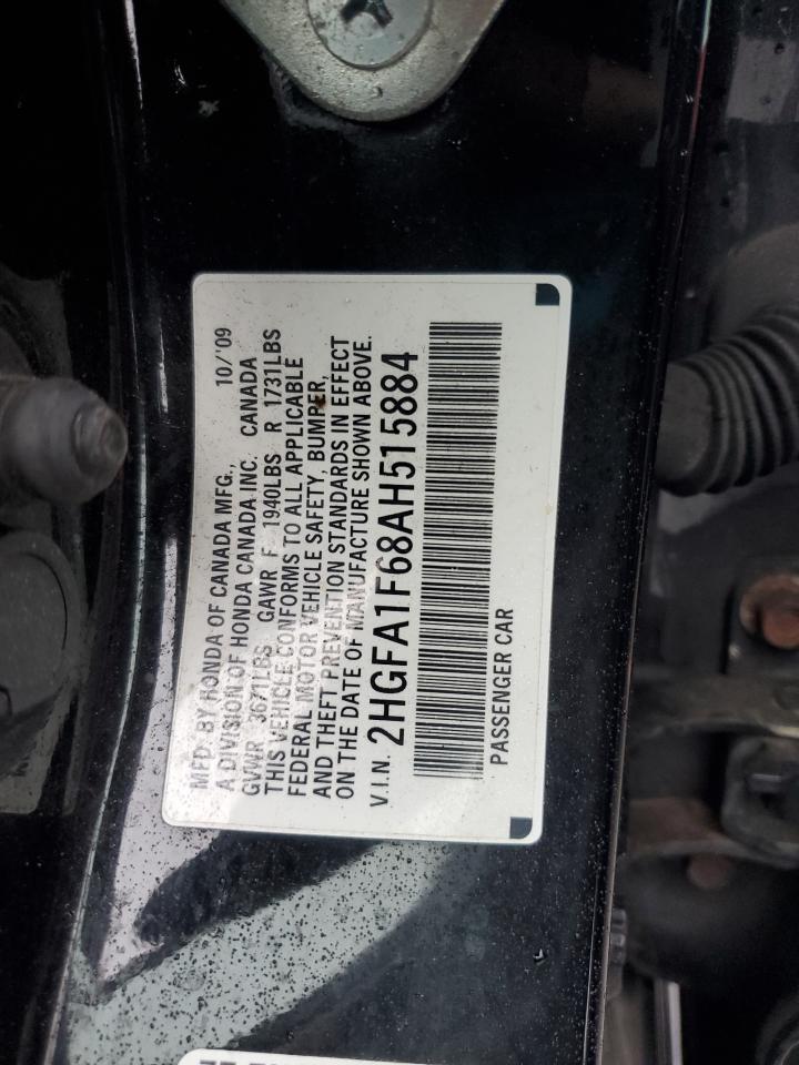 2010 Honda Civic Lx-S VIN: 2HGFA1F68AH515884 Lot: 82468745