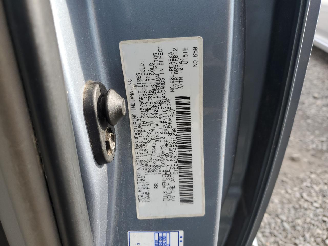 2004 Toyota Sienna Ce VIN: 5TDZA23C44S012290 Lot: 90299995