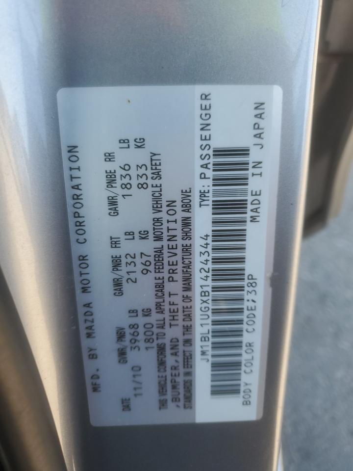 2011 Mazda 3 I VIN: JM1BL1UGXB1424344 Lot: 85733805