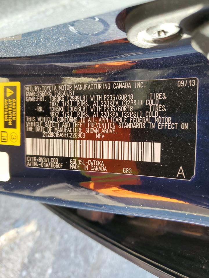 2014 Lexus Rx 350 Base VIN: 2T2BK1BA9EC226903 Lot: 84796885