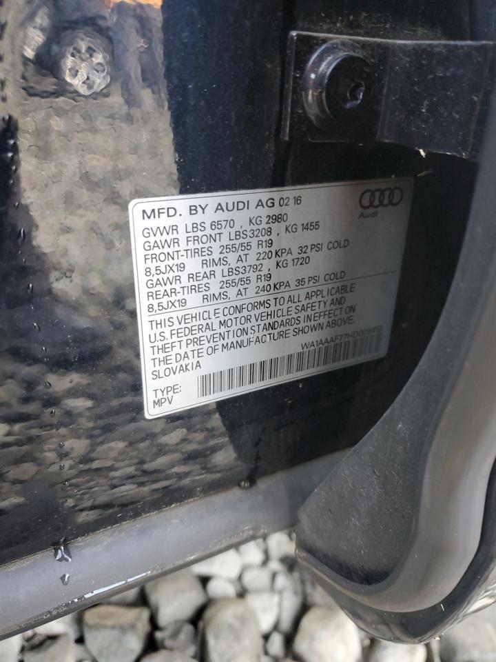 2017 Audi Q7 Premium VIN: WA1AAAF77HD009109 Lot: 81579765