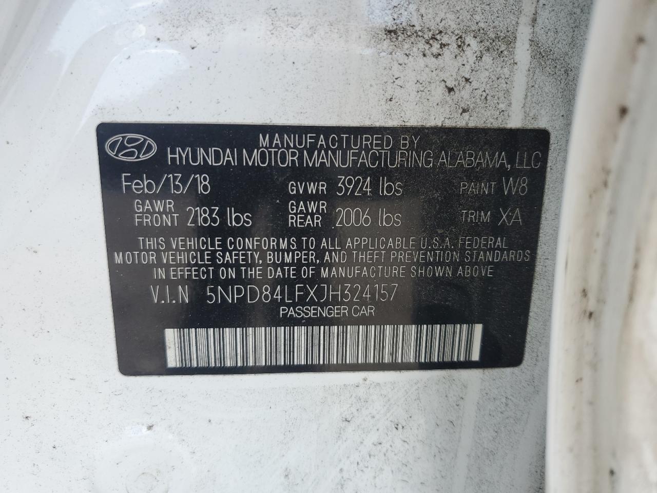 2018 Hyundai Elantra Sel VIN: 5NPD84LFXJH324157 Lot: 86320995