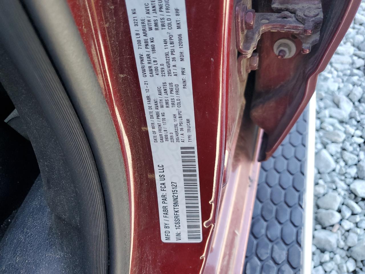 2022 Ram 1500 Longhorn VIN: 1C6SRFKT9NN215127 Lot: 86828965