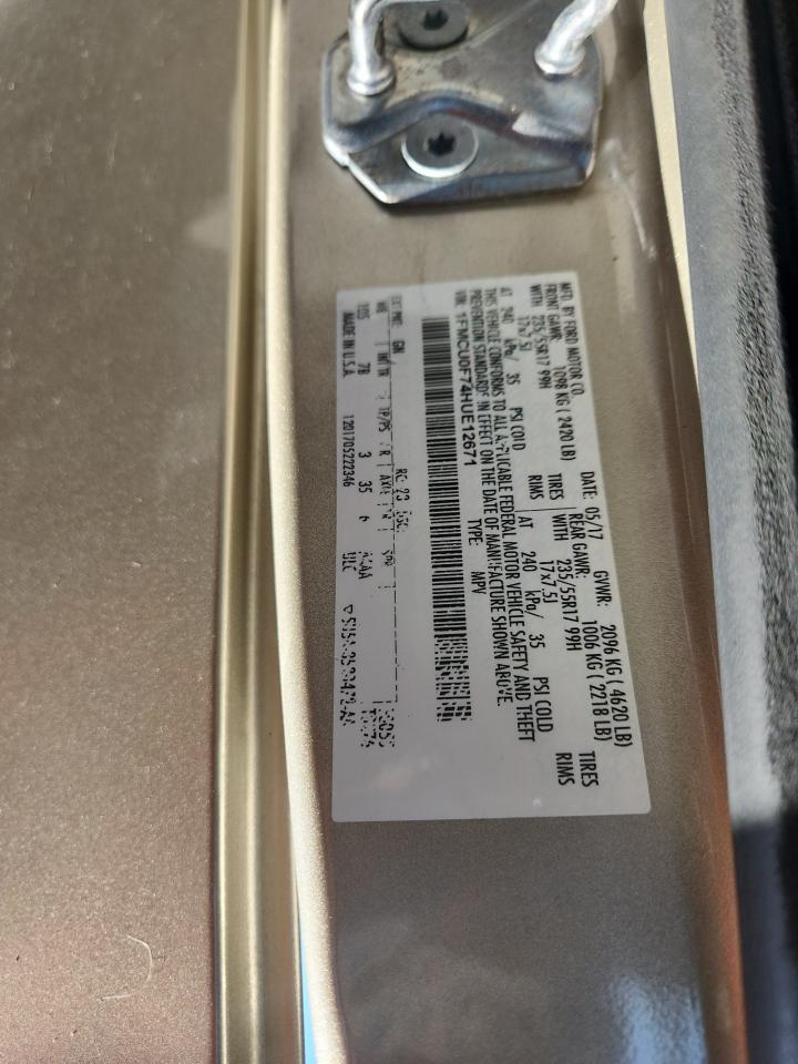 2017 Ford Escape S VIN: 1FMCU0F74HUE12671 Lot: 82009985