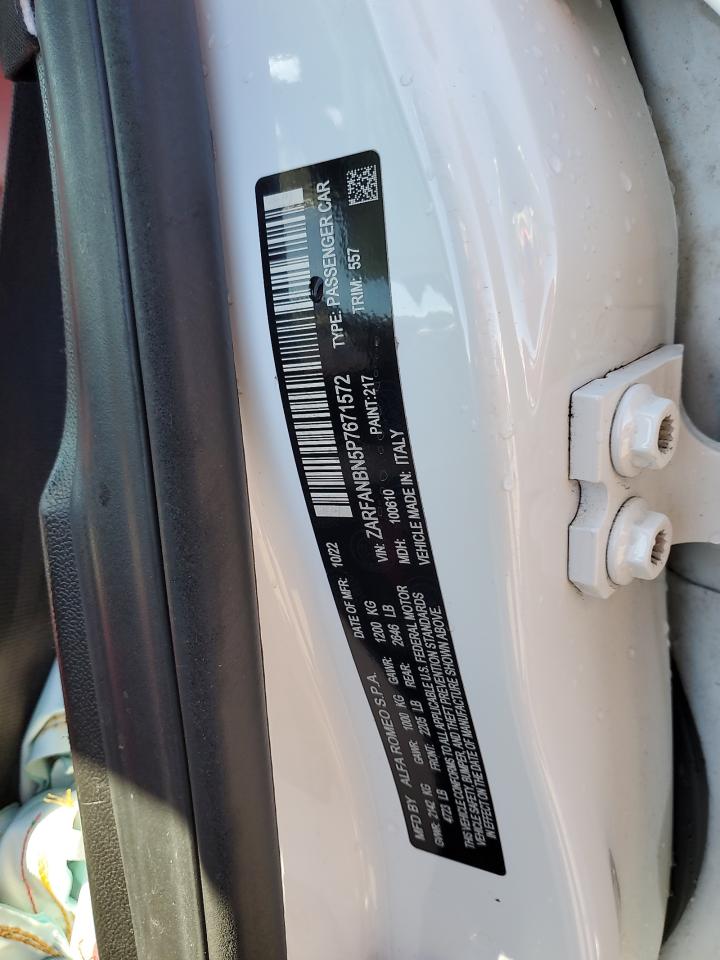 2023 Alfa Romeo Giulia Ti VIN: ZARFANBN5P7671572 Lot: 87275935