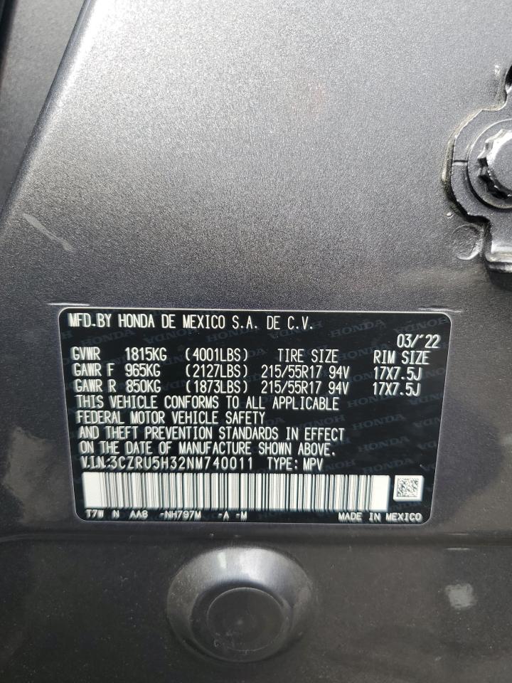 2022 Honda Hr-V Lx VIN: 3CZRU5H32NM740011 Lot: 84424985