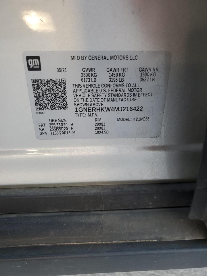 2021 Chevrolet Traverse Lt VIN: 1GNERHKW4MJ216422 Lot: 89699855