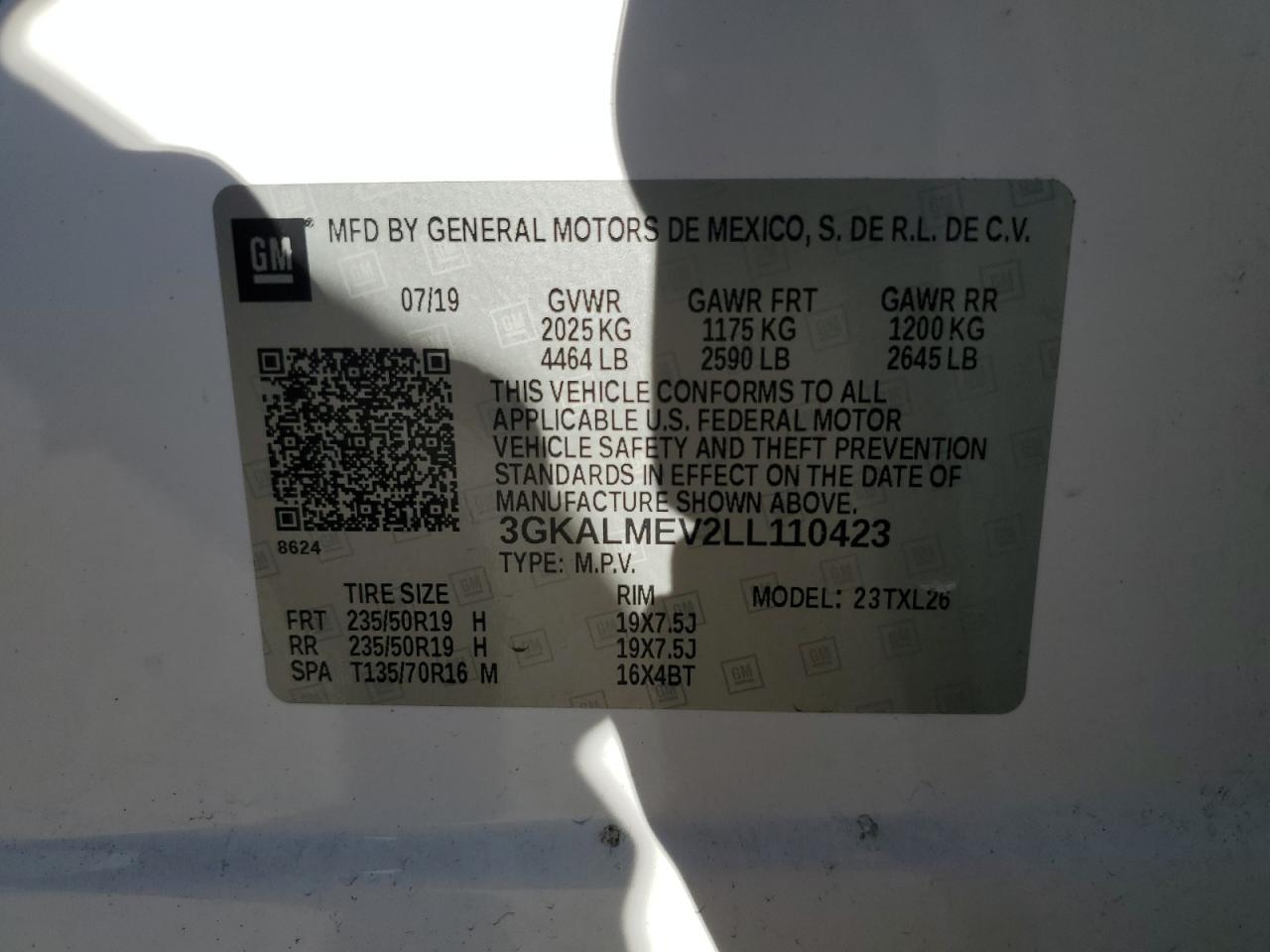 2020 GMC Terrain Sle VIN: 3GKALMEV2LL110423 Lot: 82531085