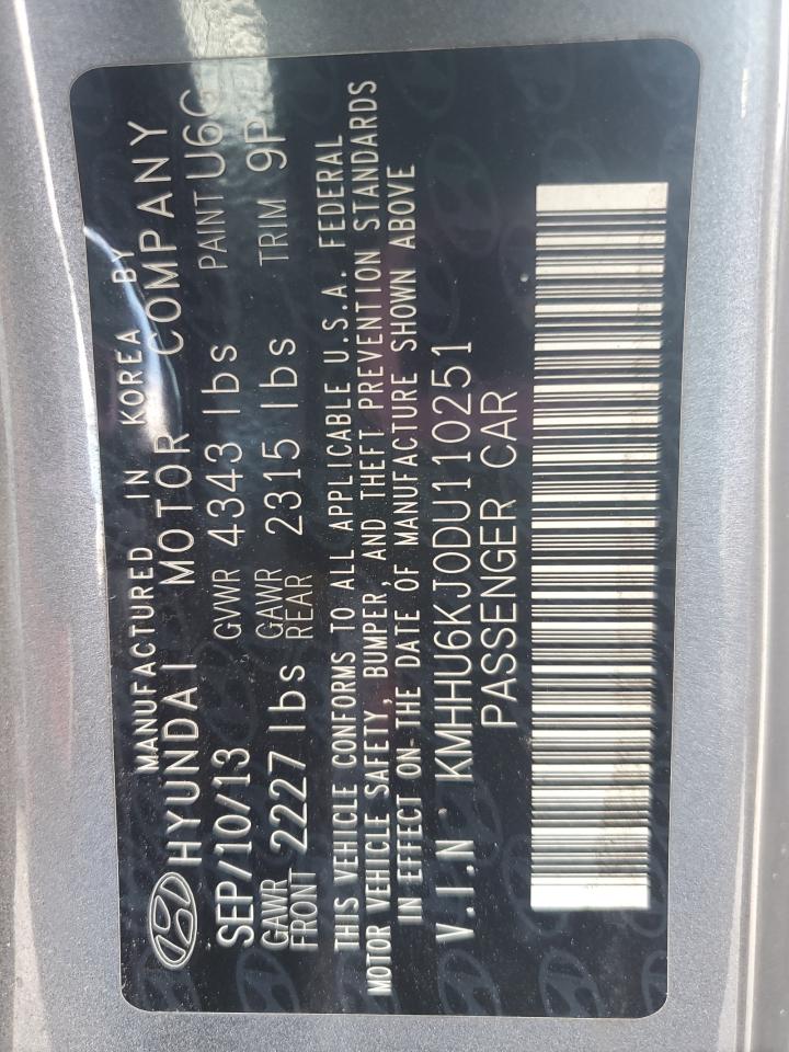 2013 Hyundai Genesis Coupe 3.8L VIN: KMHHU6KJ0DU110251 Lot: 89716715