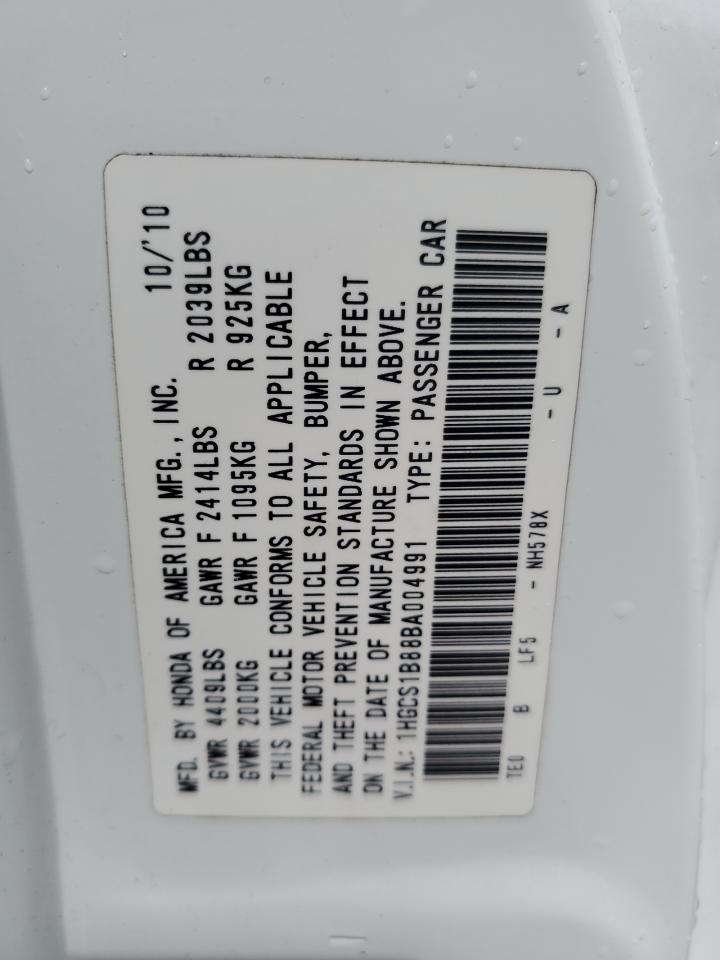 2011 Honda Accord Exl VIN: 1HGCS1B88BA004991 Lot: 85947735