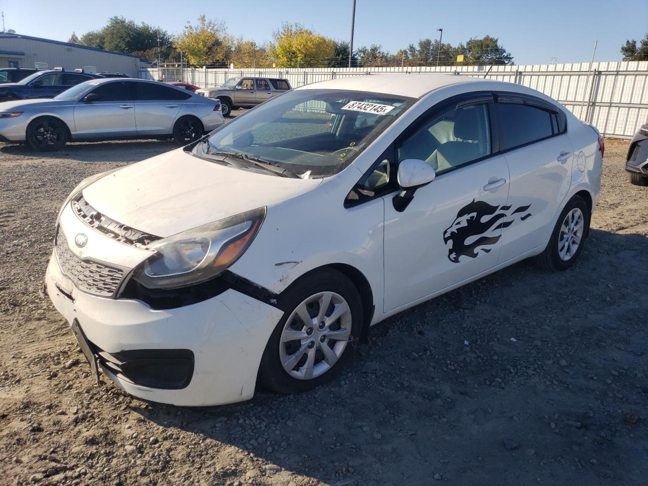2014 Kia Rio Lx white sedan gas KNADM4A3XE6366040 photo #1