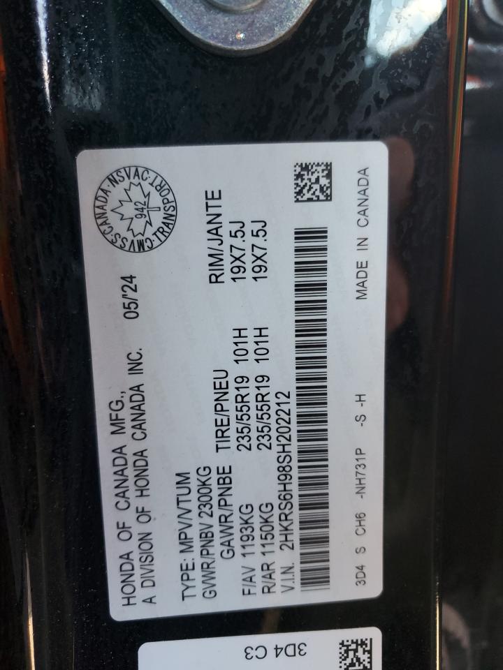 2025 Honda Cr-V Sport Touring VIN: 2HKRS6H98SH202212 Lot: 84993705