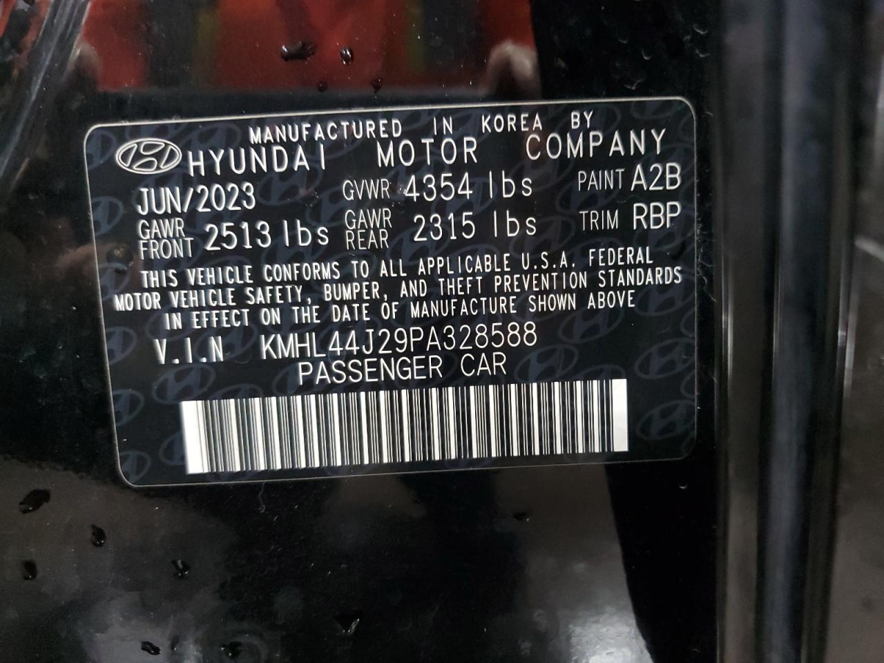 2023 Hyundai Sonata Sel Plus VIN: KMHL44J29PA328588 Lot: 86167525