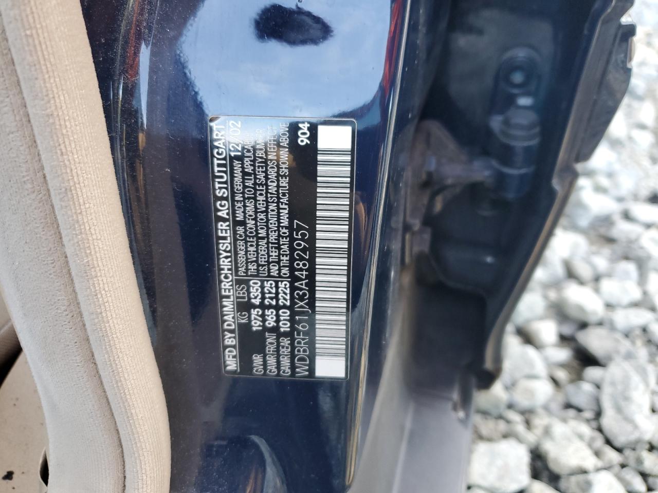 2003 Mercedes-Benz C 240 VIN: WDBRF61JX3A482957 Lot: 81868915