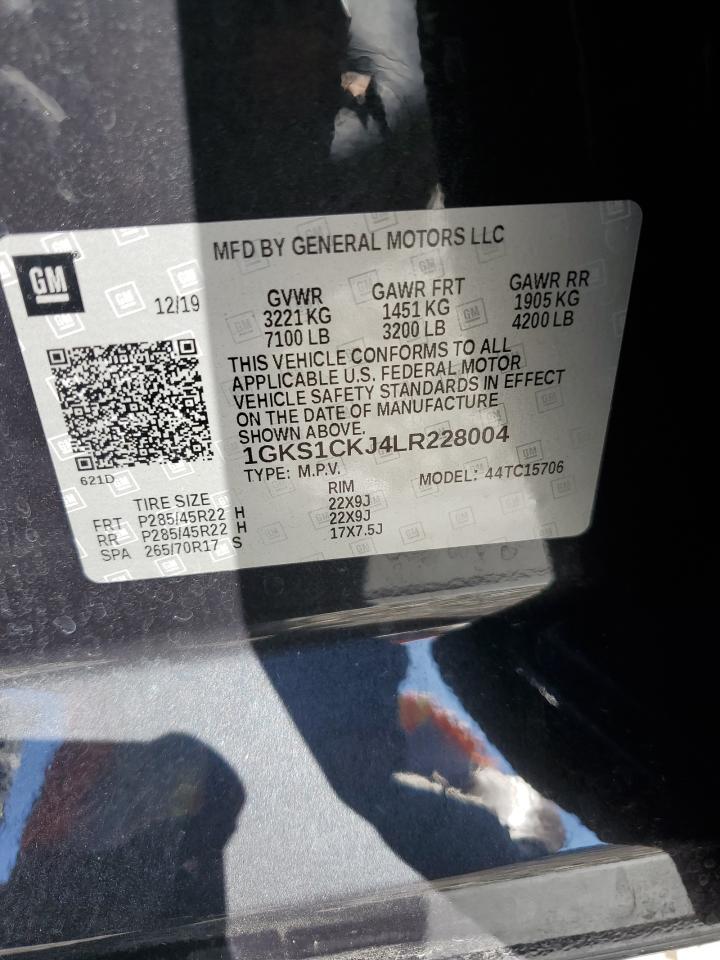 2020 GMC Yukon Denali VIN: 1GKS1CKJ4LR228004 Lot: 86786505