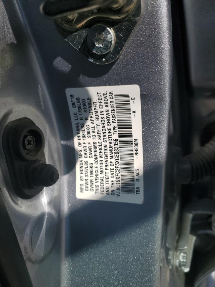 2016 Honda Civic Lx VIN: 19XFC2F5XGE083356 Lot: 83823655