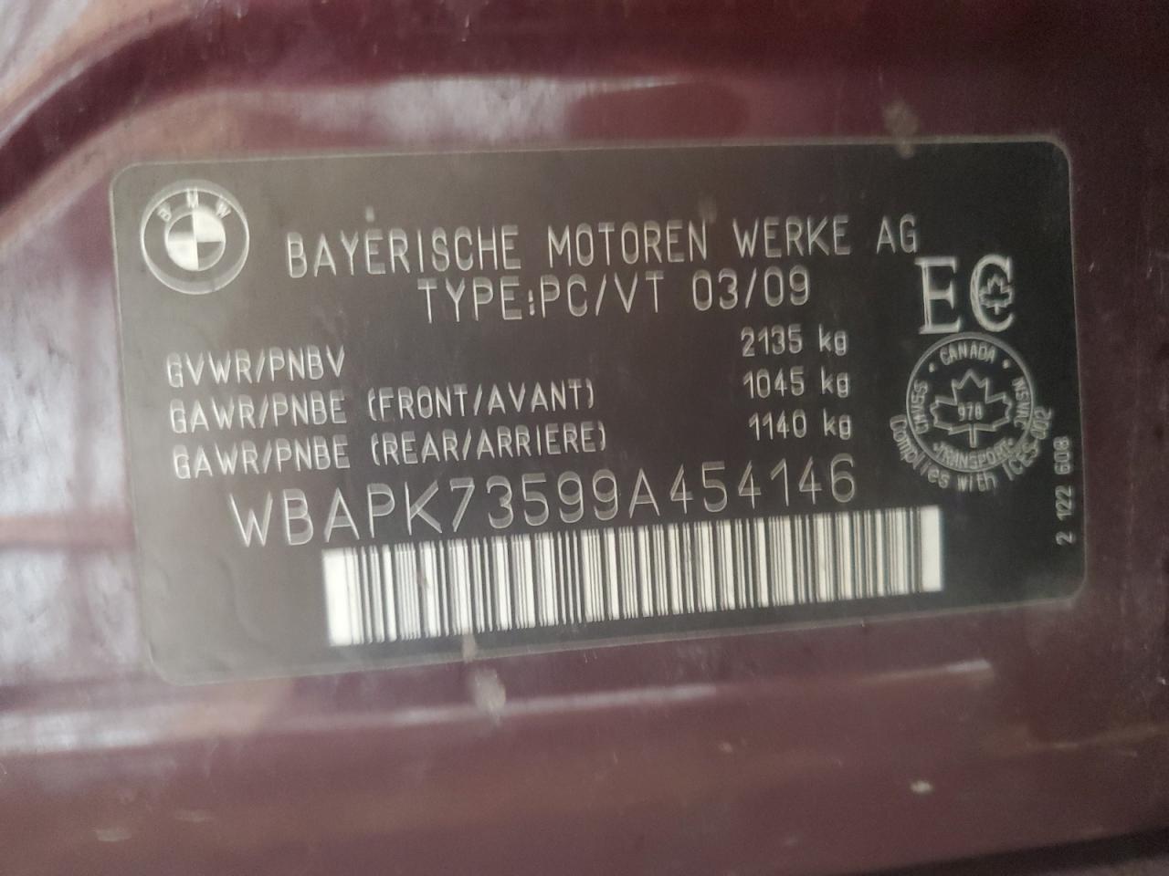 2009 BMW 328 Xi VIN: WBAPK73599A454146 Lot: 84257565