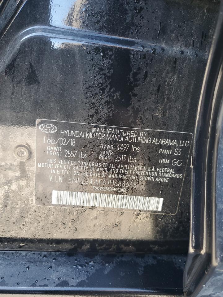 2018 Hyundai Sonata Se VIN: 5NPE24AF6JH688665 Lot: 86134215