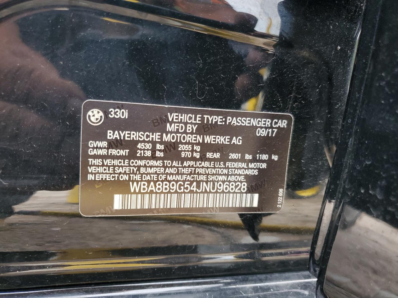 2018 BMW 330 I VIN: WBA8B9G54JNU96828 Lot: 84764565