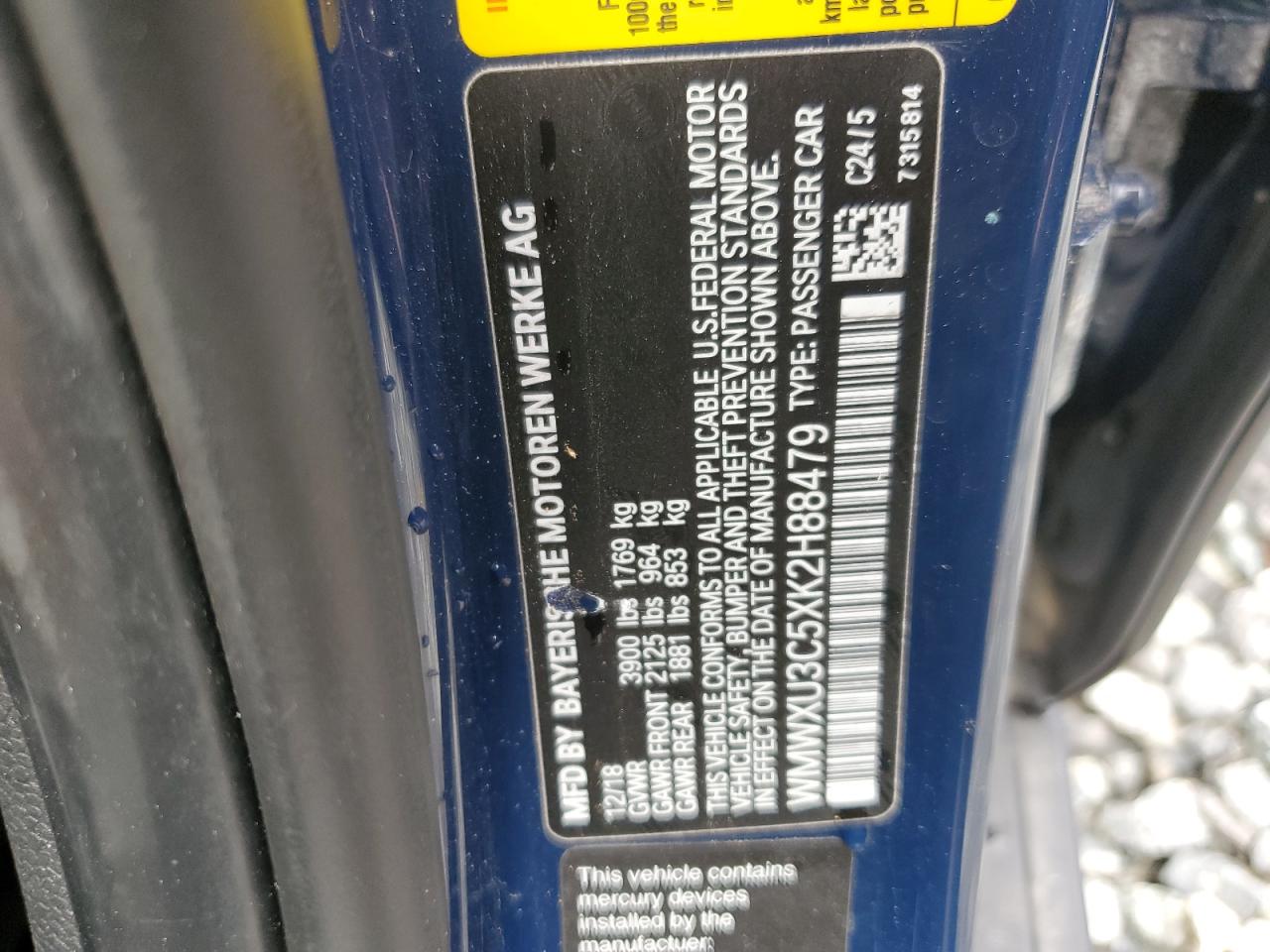 2019 Mini Cooper S VIN: WMWXU3C5XK2H88479 Lot: 89806425