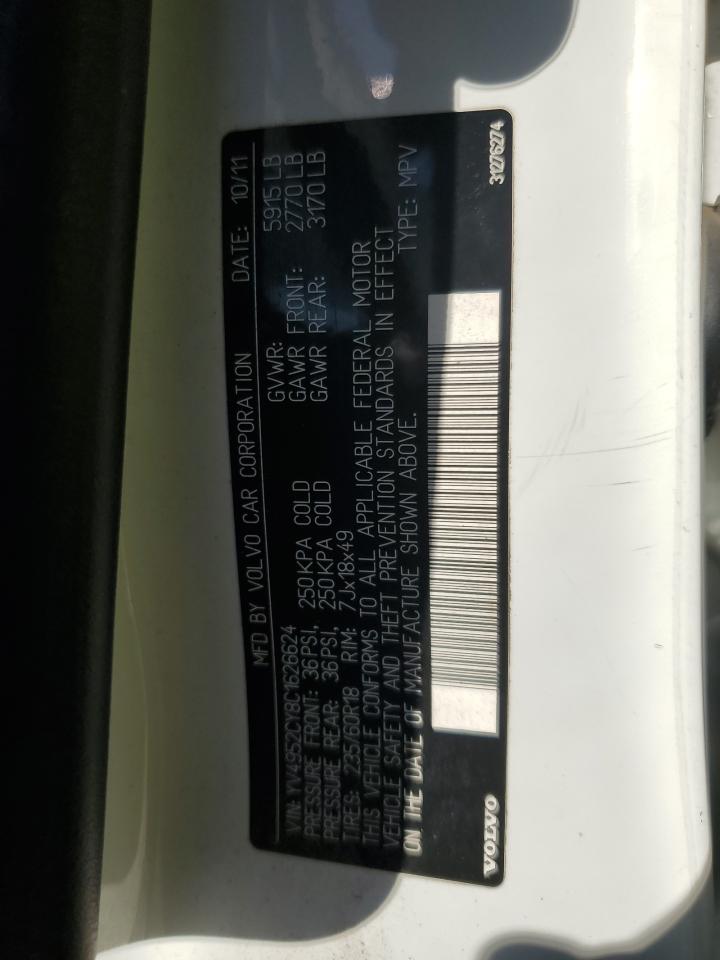 2012 Volvo Xc90 3.2 VIN: YV4952CY8C1626624 Lot: 85882475