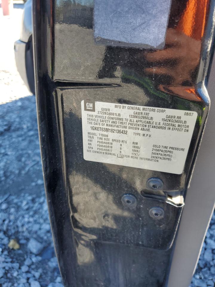2008 GMC Envoy Denali VIN: 1GKET63M182136432 Lot: 87226125
