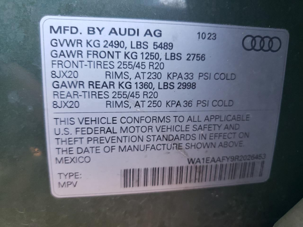 2024 Audi Q5 Premium Plus 45 VIN: WA1EAAFY9R2026453 Lot: 85737595