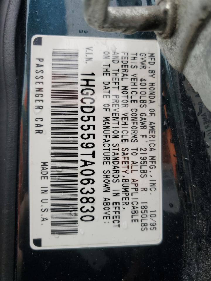 1996 Honda Accord Ex VIN: 1HGCD5559TA063830 Lot: 87412865
