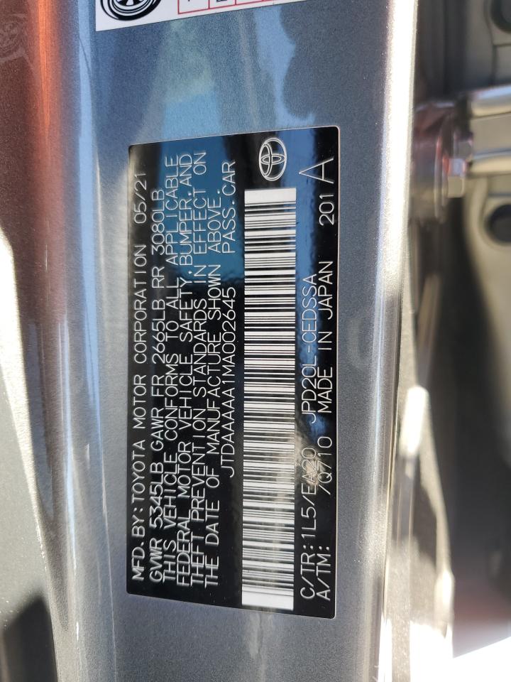 2021 Toyota Mirai Xle VIN: JTDAAAAA1MA002645 Lot: 86121685