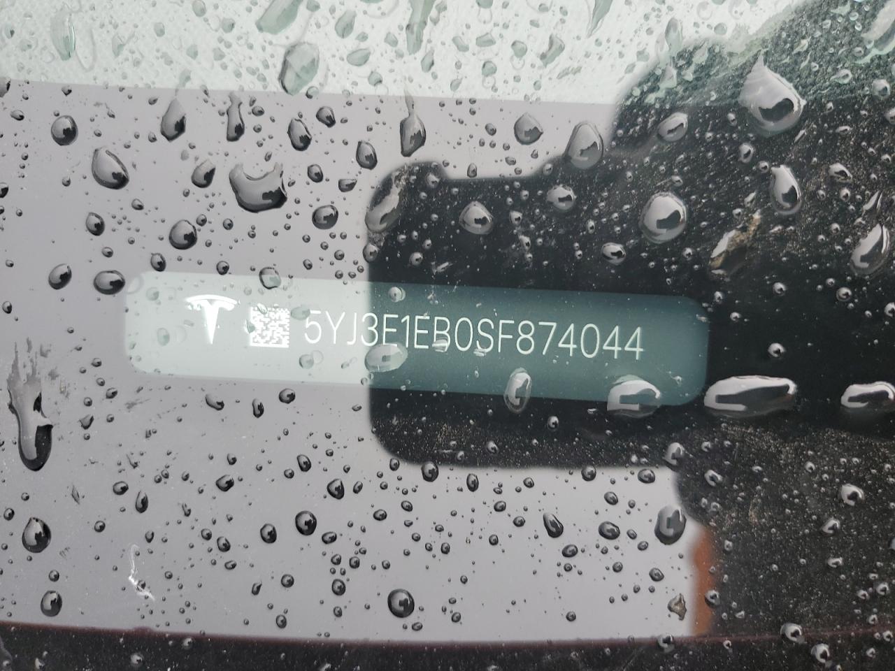 2025 Tesla Model 3 VIN: 5YJ3E1EB0SF874044 Lot: 84450925