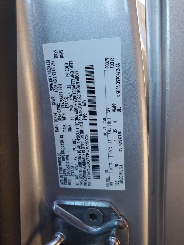 2015 Ford Escape Se VIN: 1FMCU0G77FUA19078 Lot: 91221475