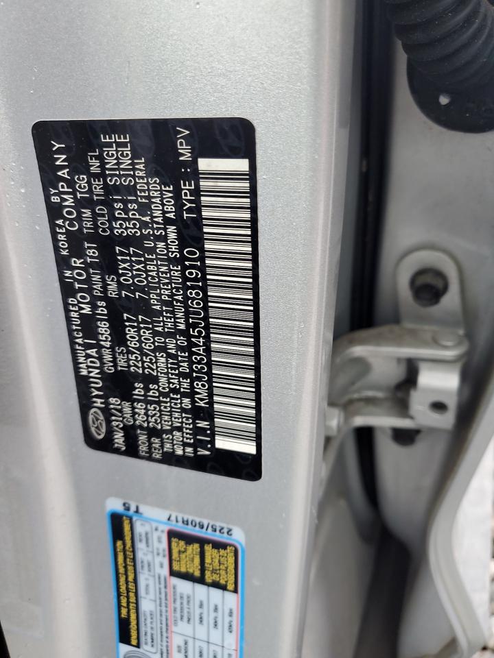 2018 Hyundai Tucson Sel VIN: KM8J33A45JU681910 Lot: 85091625