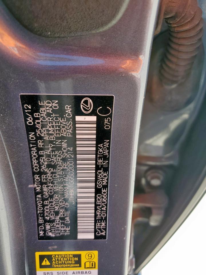 2013 Lexus Es 350 VIN: JTHBK1GG5D2001214 Lot: 85855765